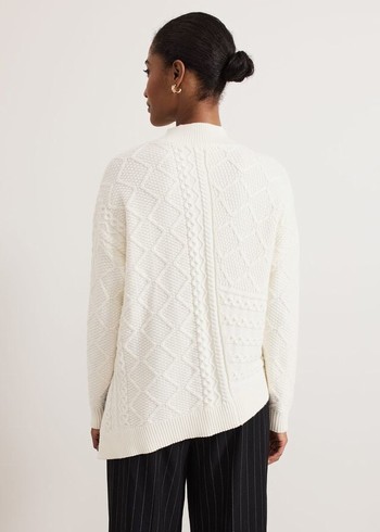 Phase Eight Casey Ivory Cable Knitwear White Australia | IH0139257